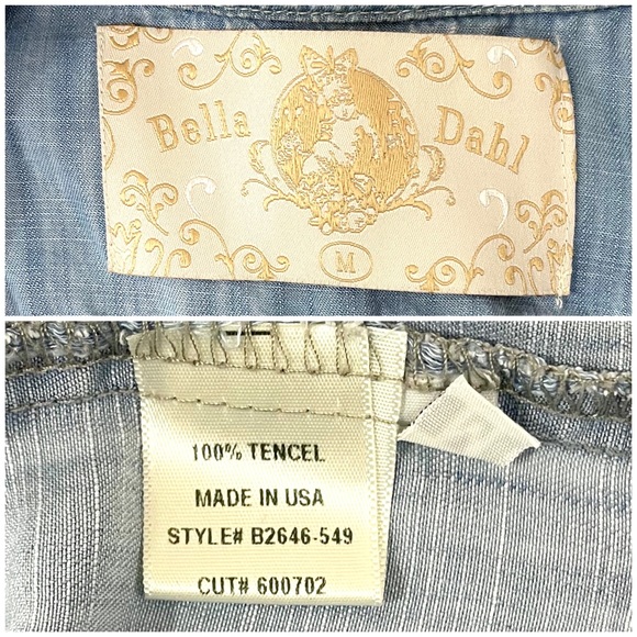 Bella Dahl- Light Blue Tencel Button Down Shirt M - Picture 8 of 8